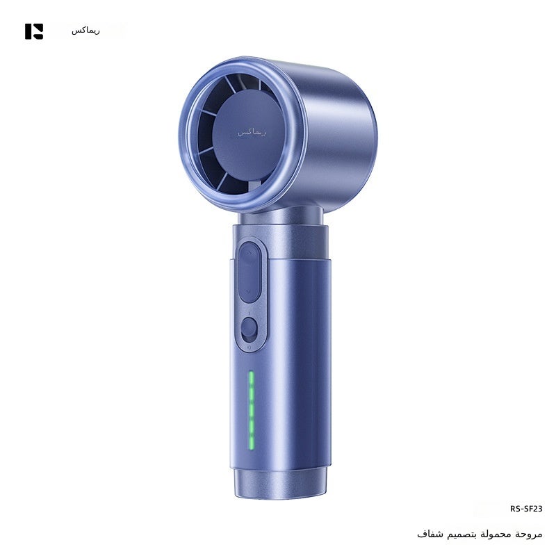 Remax New 3000mAh Large Battery Handheld Mini Fan with 5 Speeds - Portable Outdoor  Cooling - Image 4