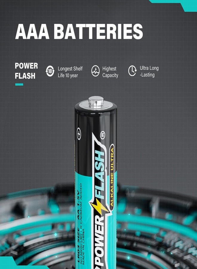 POWER FLASH Alkaline AA Batteries 12 Pack, Long-Lasting Power, Leakproof Design, 10 Years Shelf Life - Image 2