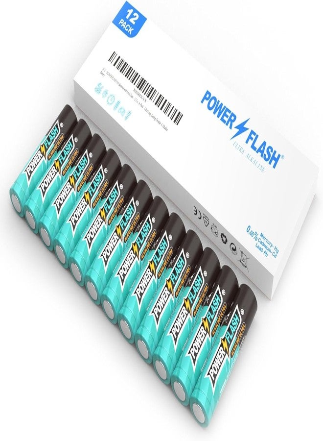 POWER FLASH Alkaline AA Batteries 12 Pack, Long-Lasting Power, Leakproof Design, 10 Years Shelf Life - Image 1