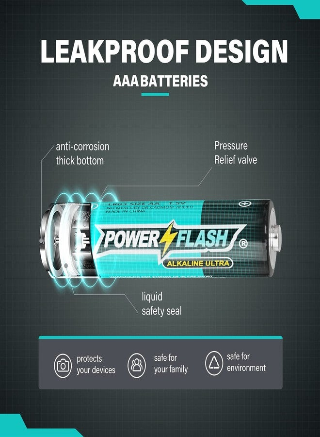 POWER FLASH Alkaline AA Batteries 12 Pack, Long-Lasting Power, Leakproof Design, 10 Years Shelf Life - Image 4