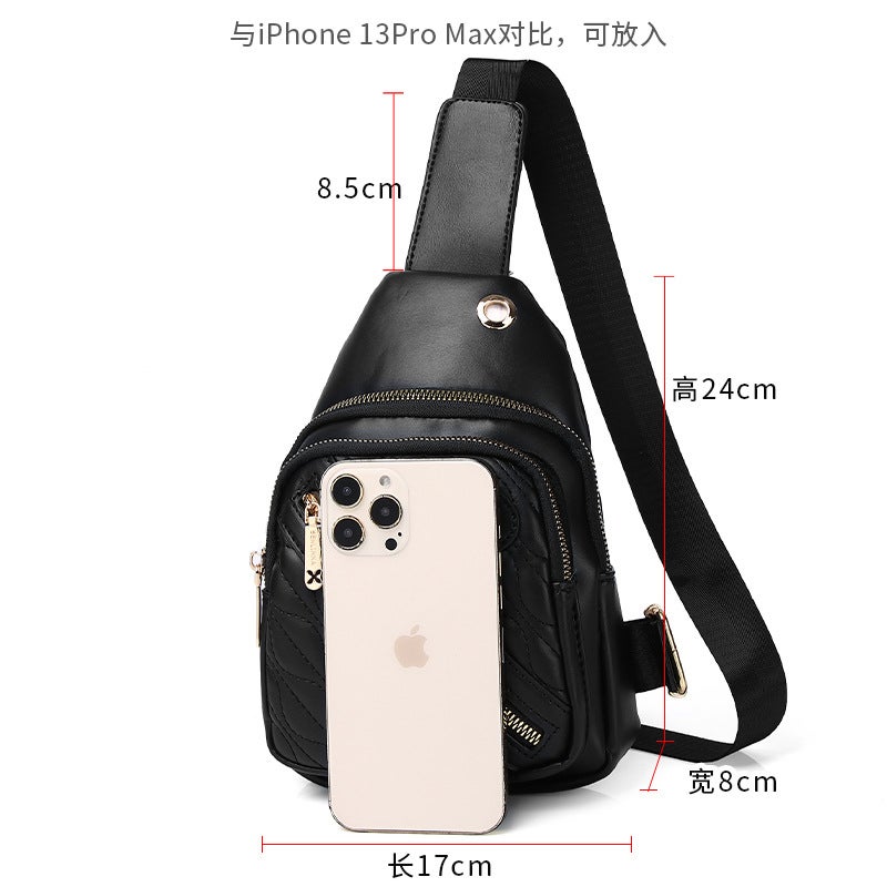 Women'S Bag Fashion Casual Chest Bag Multi-Layer Embroidery Korean Style Single Shoulder Crossbody Simple Chest Backpack - Image 5
