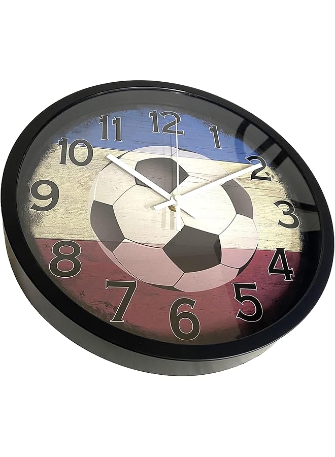 The Bros Home Brand Football Player Scores Goal Wall Clock 30x30 cm - Image 1