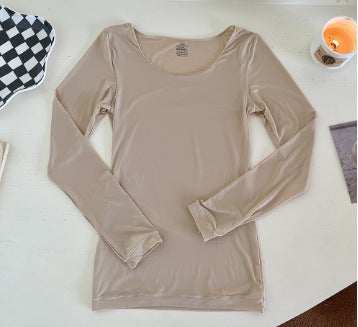 Versatile Acid Bathing Skin High Elasticity Seamless Thin Heat Self-Generating Slimming Autumn Suit Long Sleeve Warm Thermal Und Green pants  - Image 4