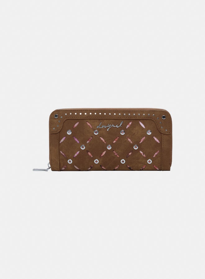 DESIGUAL Large perforated studded wallet - Image 1