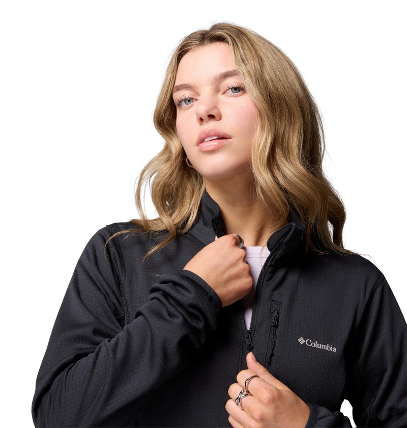 Columbia Womens Essential Hike Grid Fleece Full Zip, Black, Large - Image 5