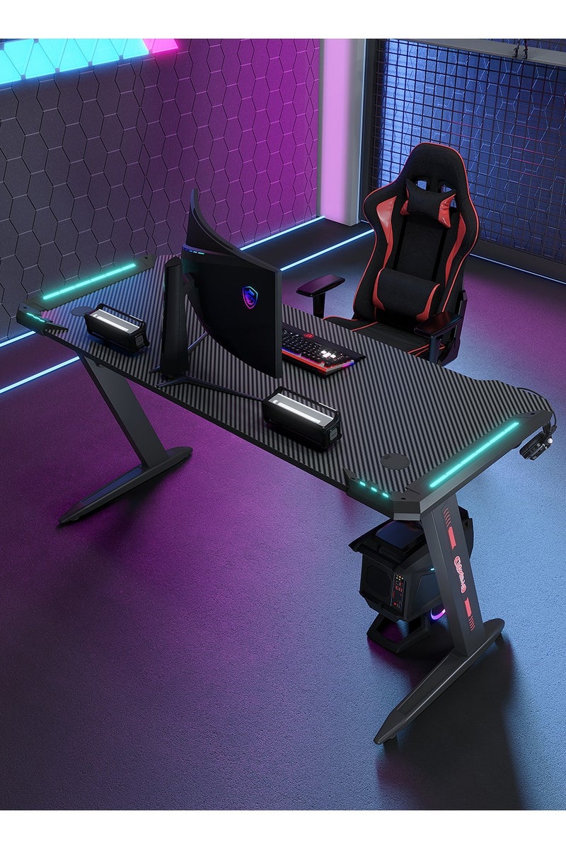 Luttec Gaming Table,Small Gaming Desk,Ergonomic PC Computer Desk,Computer Table with Carbon Fibre Surface, Kids Desk,Writing Study Desk or Home Office Desks,Ideal for Students and Gamers - Image 2