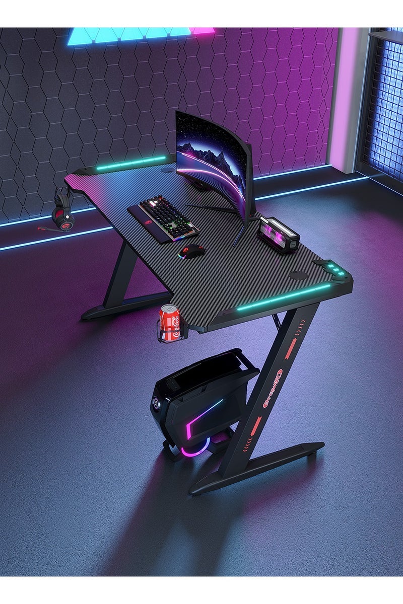 Luttec Gaming Table,Small Gaming Desk,Ergonomic PC Computer Desk,Computer Table with Carbon Fibre Surface, Kids Desk,Writing Study Desk or Home Office Desks,Ideal for Students and Gamers - Image 3
