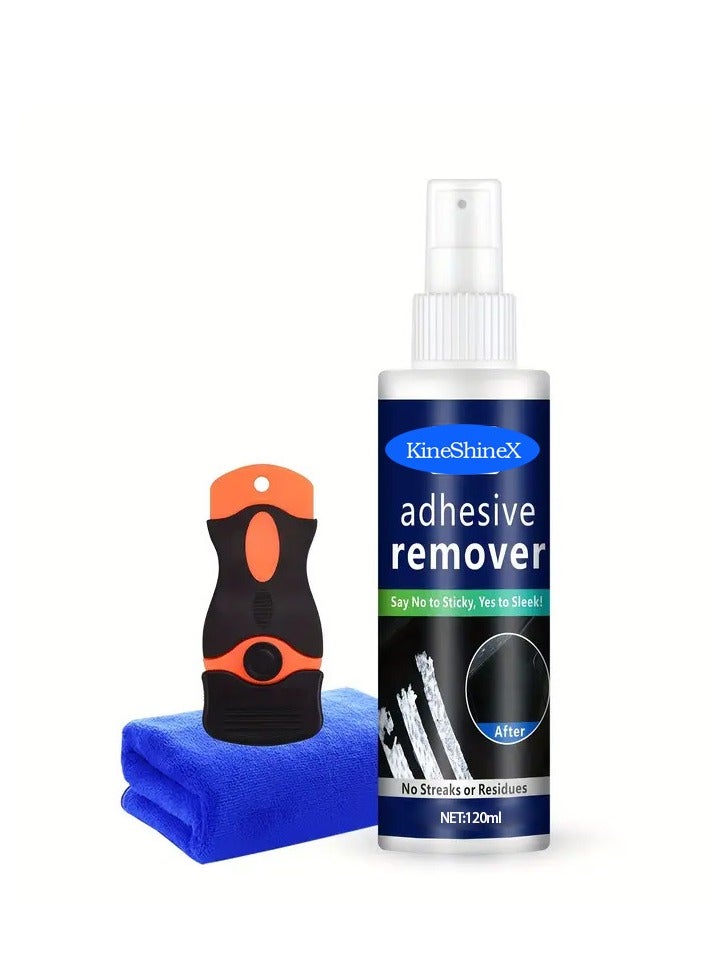 Adhesive Remover Low VOC Glue Removal Paint Safe with Scraper Tool to Removes Stickers, Labels, Decals, Residue on Car Bumper, Windows, Wall & Floor, 3.4 oz/100ml - Image 1