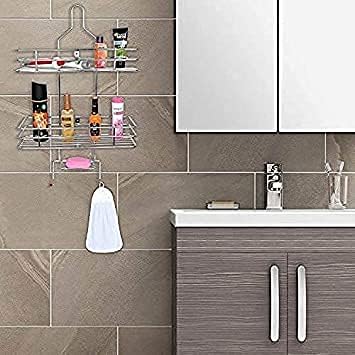 REMICH Stainless Steel 3 Tier Bathroom Shelf Hanging Storage Rack, Metal Chrome Shower Caddy Holder Organizer for Shampoo, Conditioner, Soap, Towel Bathroom Accessories (PACK OF 1) - Image 4