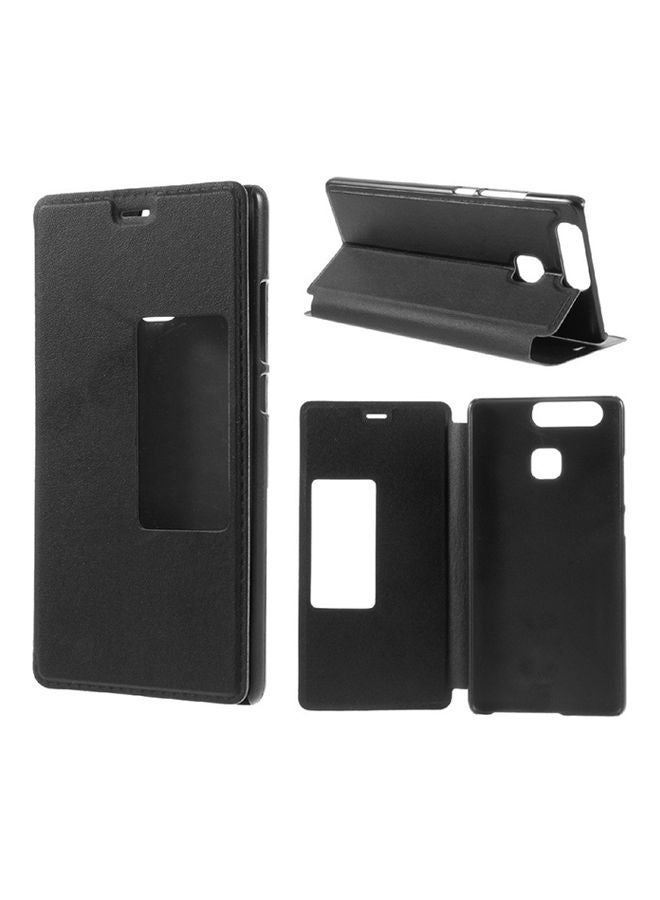 NIBEMINENT Wallet Stand Leather Flip Case Cover For Huawei P9 Plus Black 