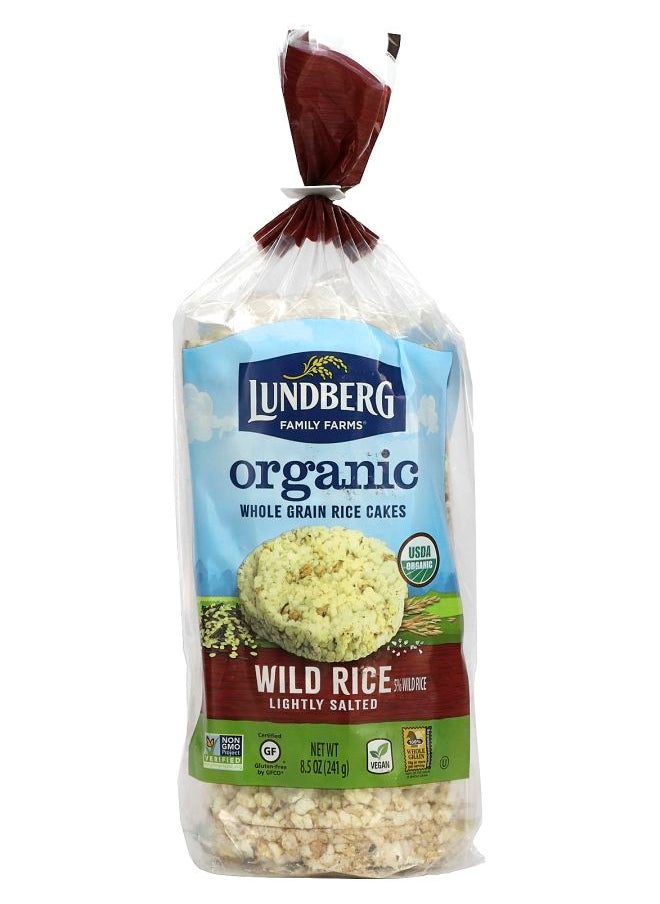 Lundberg Organic Whole Grain Rice Cakes Wild Rice Lightly Salted 8.5 oz (241 g) 