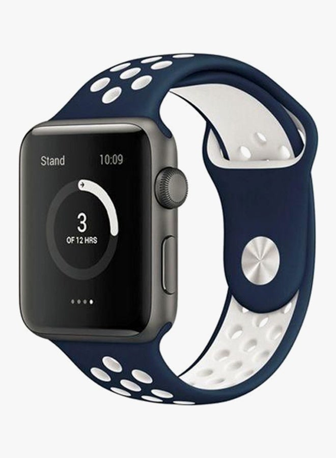 Beauenty Sport Wrist Band Strap For Apple Watch 44 mm Blue/White - Image 2