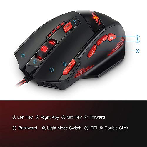 Zelotes Wired Gaming Mouse, 9200DPI, 8 Programmable Buttons, USB Optical Ergonomic Mouse, Corded Computer Mouse, Mouse Gaming for PC, Mac, Black - Image 5