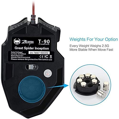 Zelotes Wired Gaming Mouse, 9200DPI, 8 Programmable Buttons, USB Optical Ergonomic Mouse, Corded Computer Mouse, Mouse Gaming for PC, Mac, Black - Image 2