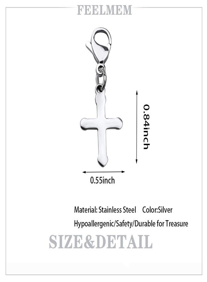 FEELMEM Cross Zipper Charm Clip-on Charm Christian Cross Pendant Zipper Pull with Lobster Clasp for Jewelry - Image 2