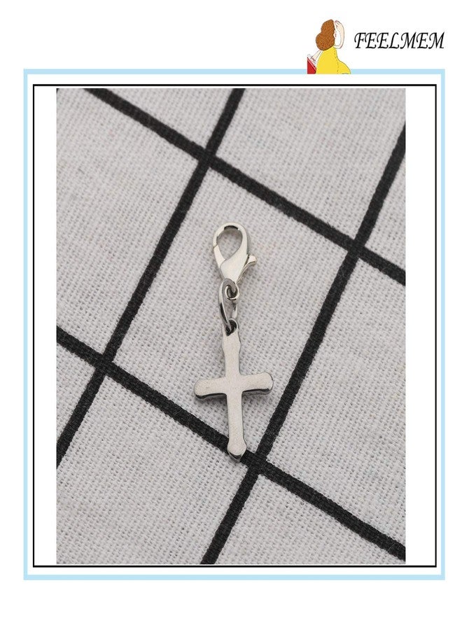 FEELMEM Cross Zipper Charm Clip-on Charm Christian Cross Pendant Zipper Pull with Lobster Clasp for Jewelry - Image 5