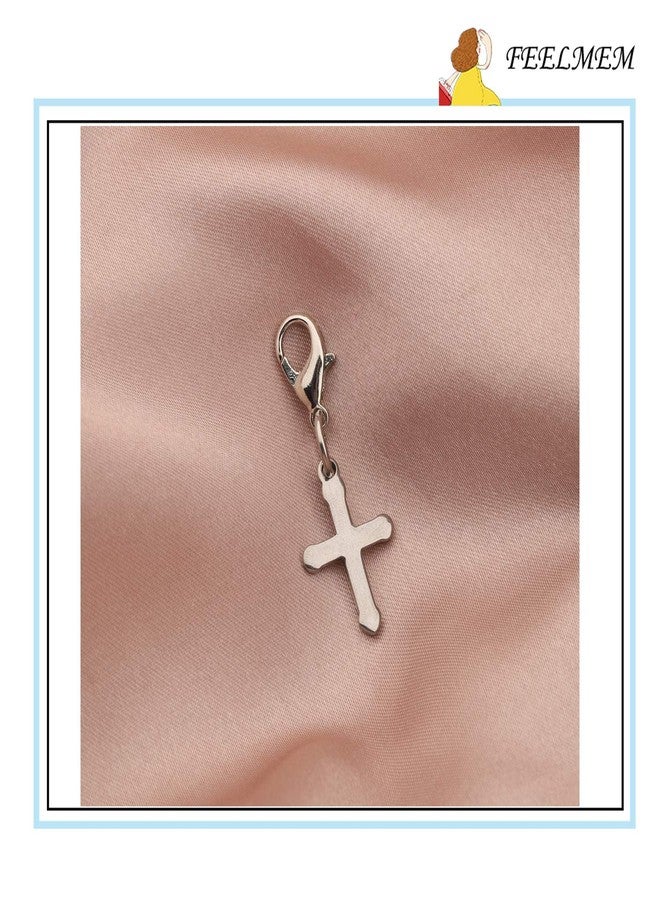 FEELMEM Cross Zipper Charm Clip-on Charm Christian Cross Pendant Zipper Pull with Lobster Clasp for Jewelry - Image 4
