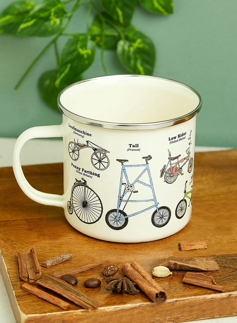 Gift Republic Bikes Enamel Mug