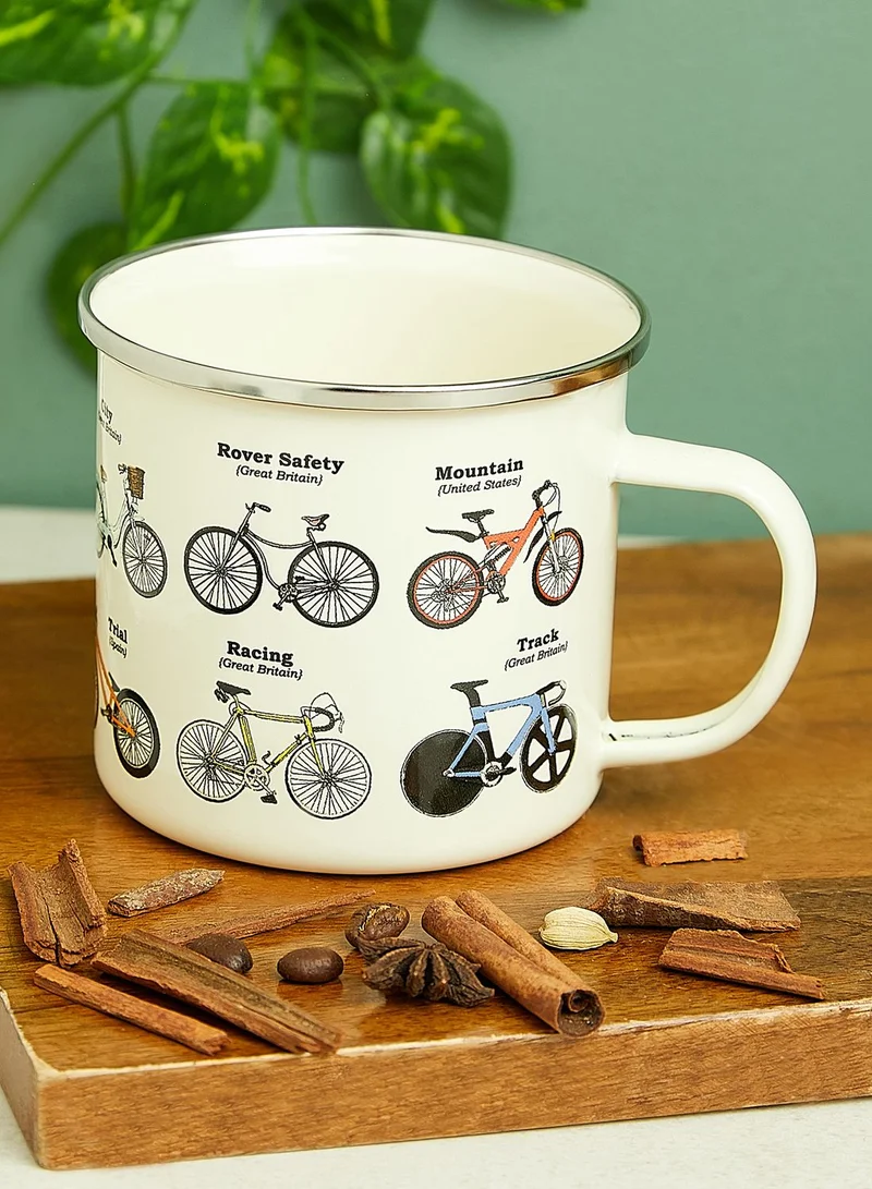 Gift Republic Bikes Enamel Mug