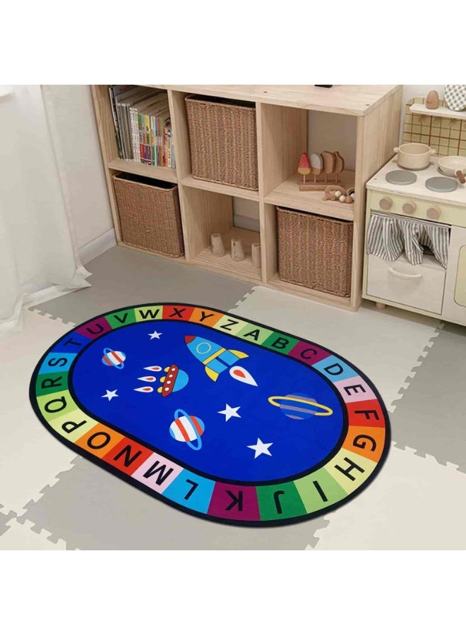 أديلي بساط لعب للأطفال بتصميم الحروف الأبجدية والأرقام ABC 123، سجادة تعليمية ناعمة غير قابلة للانزلاق للأطفال لغرفة اللعب والحضانة - Image 5
