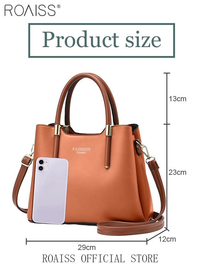 roaiss Retro Elegant Handbag Advanced Leather Unique Chic All-match Large Capacity One Shoulder/Crossbody Messenger Bag for Women/Mother/Girl Friend Gift  - Image 5