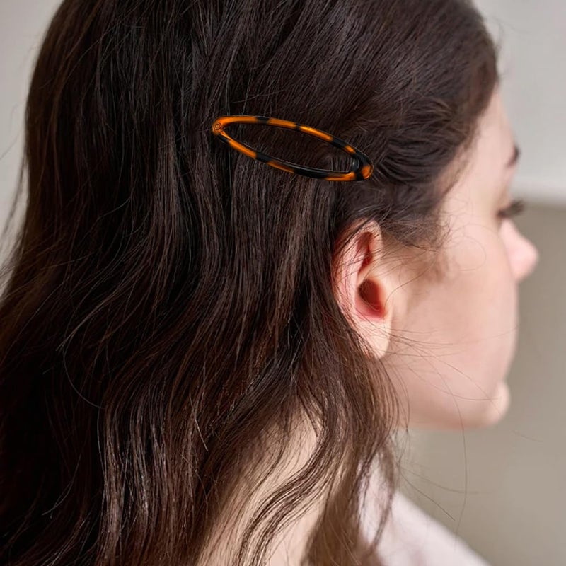 Arvintas 30PCS Oval Snap Hair Clips, Epoxy Metal Snap Clips, Non Slip Vintage Tortoise Hair Barrettes 2 Sizes and Styles Vintage Hairpin Accessories - Image 5