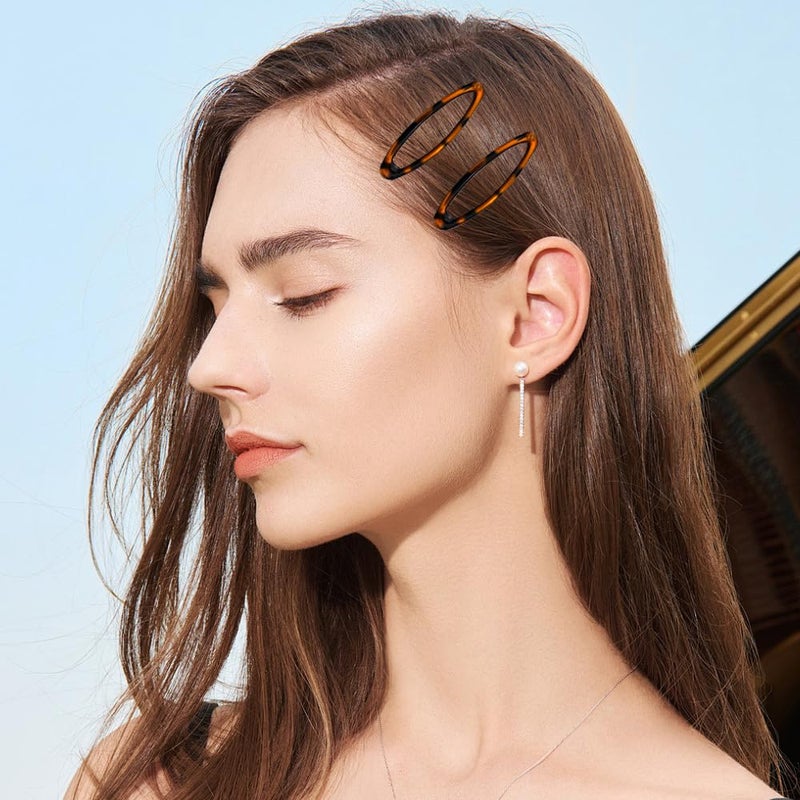 Arvintas 30PCS Oval Snap Hair Clips, Epoxy Metal Snap Clips, Non Slip Vintage Tortoise Hair Barrettes 2 Sizes and Styles Vintage Hairpin Accessories - Image 4