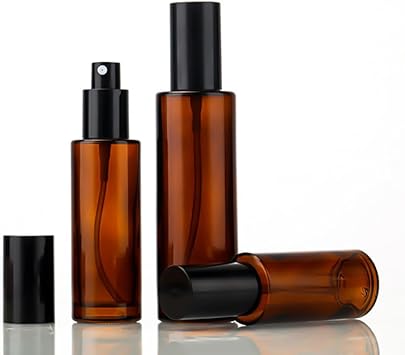 ASTRQLE 3 Pcs 30ml 1oz Glass Travel Spray Bottle Mini Fine Mist Spray Bottles Refillable Cosmetic Liquid Container Travel Perfume BottleAmber - Image 3
