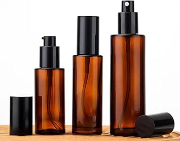 ASTRQLE 3 Pcs 30ml 1oz Glass Travel Spray Bottle Mini Fine Mist Spray Bottles Refillable Cosmetic Liquid Container Travel Perfume BottleAmber - Image 4