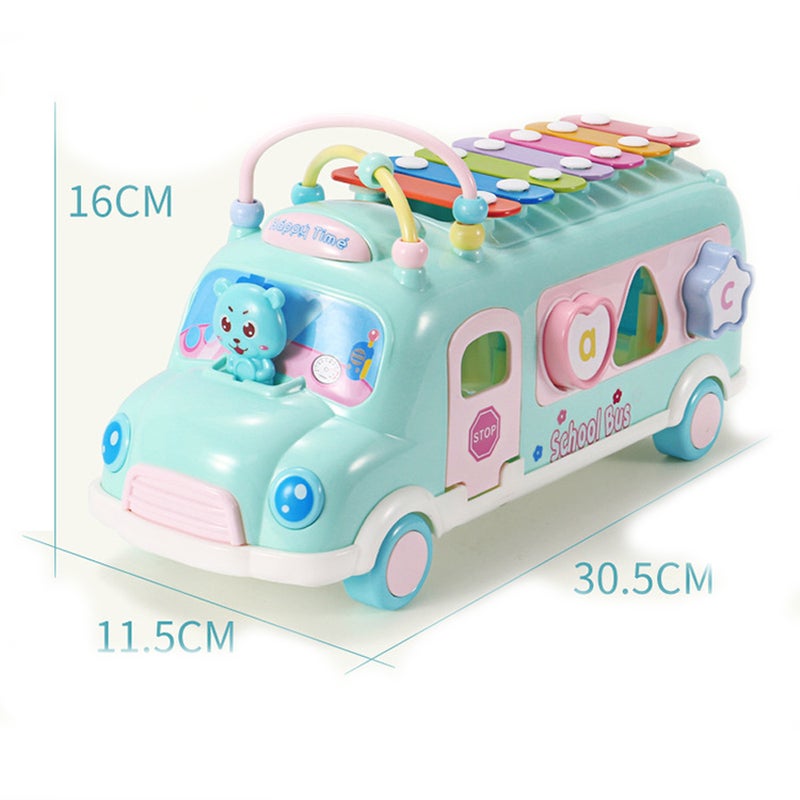 Kid's Music School Bus Creative Intelligent Multi-Functional Cute Toy 30.5x11.5x16 centimeter 30.5x11.5x16cm - Image 3