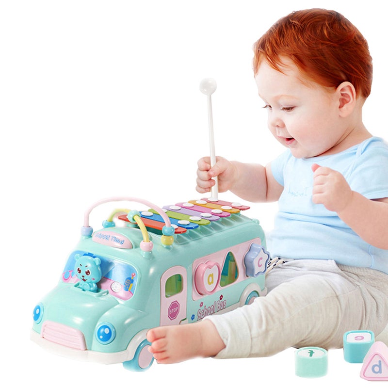 Kid's Music School Bus Creative Intelligent Multi-Functional Cute Toy 30.5x11.5x16 centimeter 30.5x11.5x16cm - Image 1