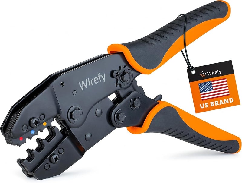 Wirefy أداة ضغط الأسلاك للموصلات المعزولة 22-10 AWG | أداة ضغط الأسلاك ذات التروس | كماشة ضغط للوصلات الكهربائية القوية - Image 1