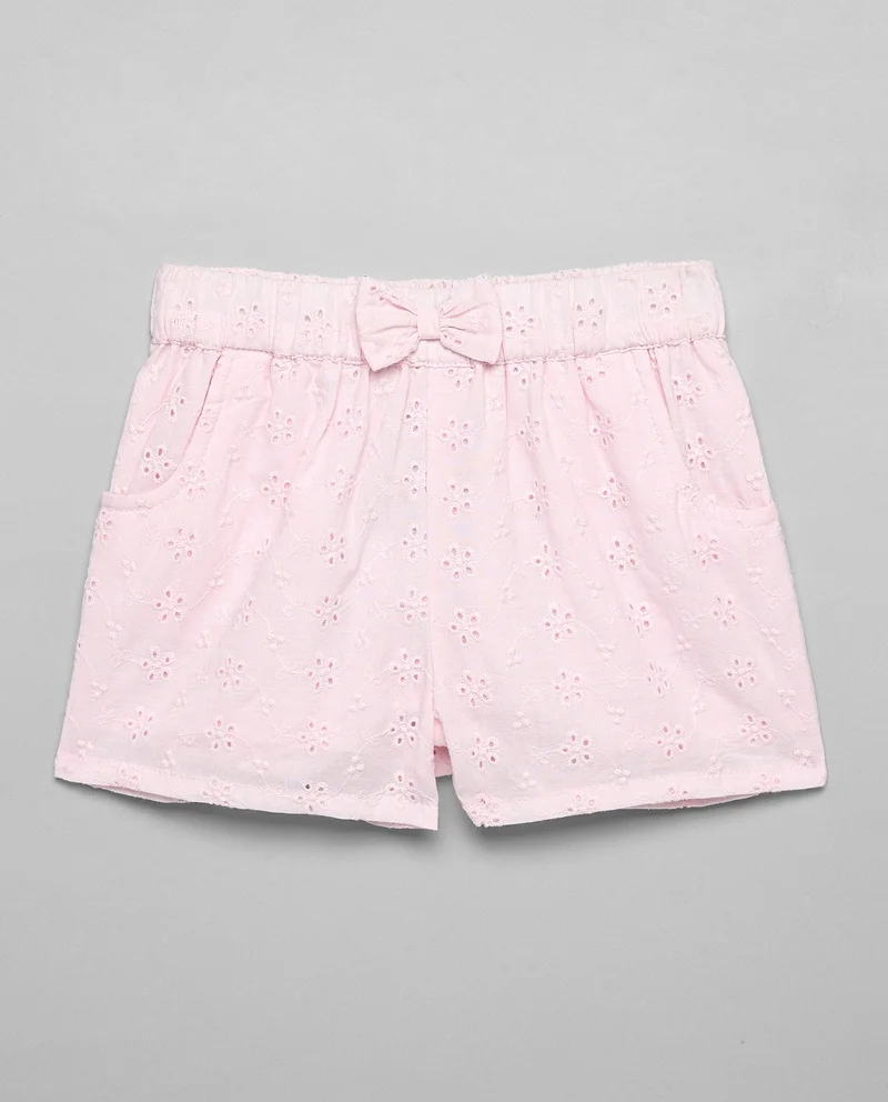 أر أند بي Embroidered Shorts with Elastic Waist