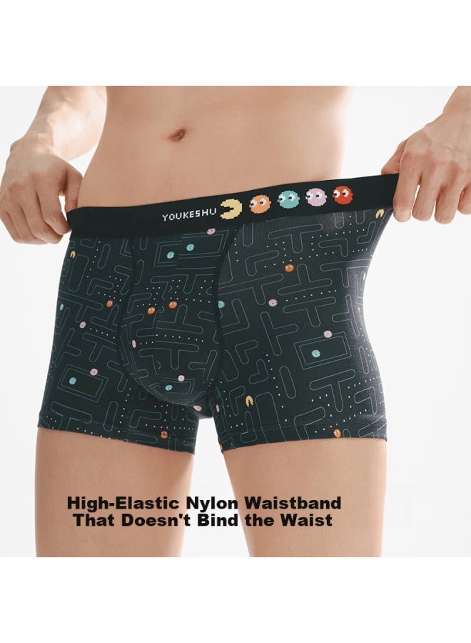 Youkeshu Men's Cotton Printed Boxer Briefs Youth Male Four-point Shorts  New Style - Image 5