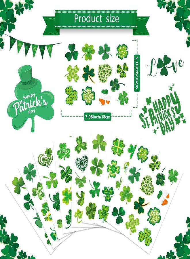 OTAITY 309 PCS St. Patrick's Day Stickers - 24 Sheets Lucky Shamrock Green Vinyl Stickers for Kids, Indoor Use on Metal, Plastic, Glass, Wood, Fabric - Image 2