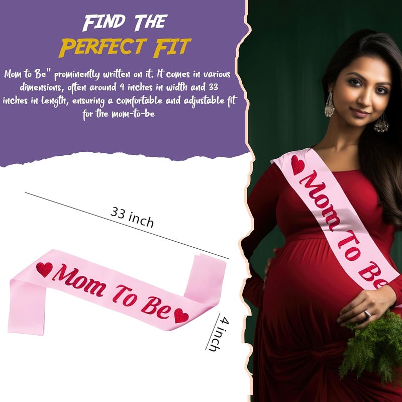 WOBBOX Baby Shower Pink Sash Daddy to Be Mom to Be - Image 3