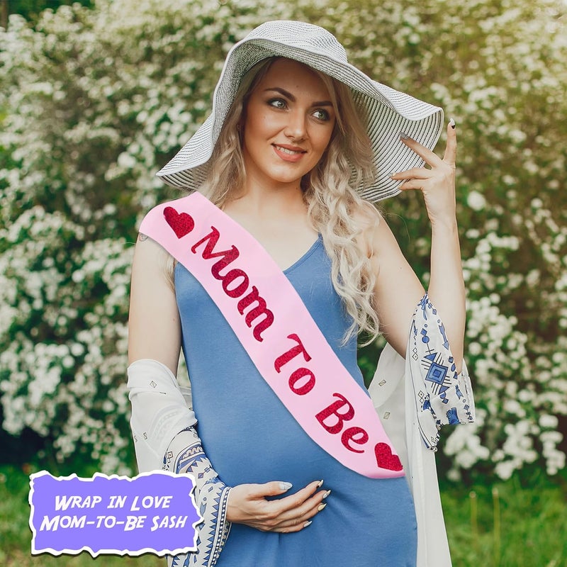WOBBOX Baby Shower Pink Sash Daddy to Be Mom to Be - Image 5