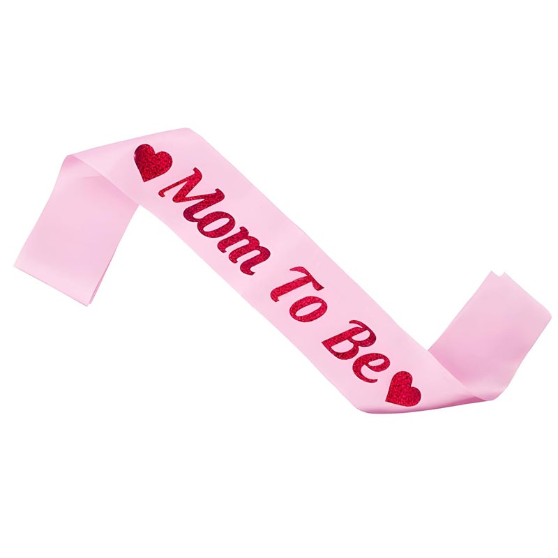 WOBBOX Baby Shower Pink Sash Daddy to Be Mom to Be - Image 2