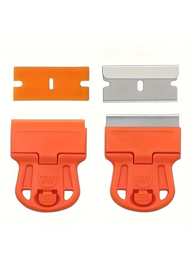 1 Pc Yellow Heavy Duty Mini Razor Blade Scraper Non Scratch Surface Safe Ergonomic Grip - Image 5
