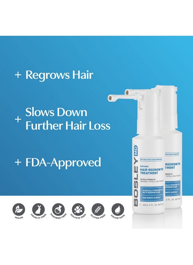 BOSLEYMD Men'S Minoxidil Nomess Sprayer Extra Strength 2 Fl Oz (2 Count)  - Image 2