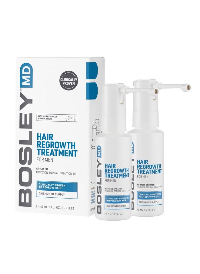 BOSLEYMD Men'S Minoxidil Nomess Sprayer Extra Strength 2 Fl Oz (2 Count)  - Image 1