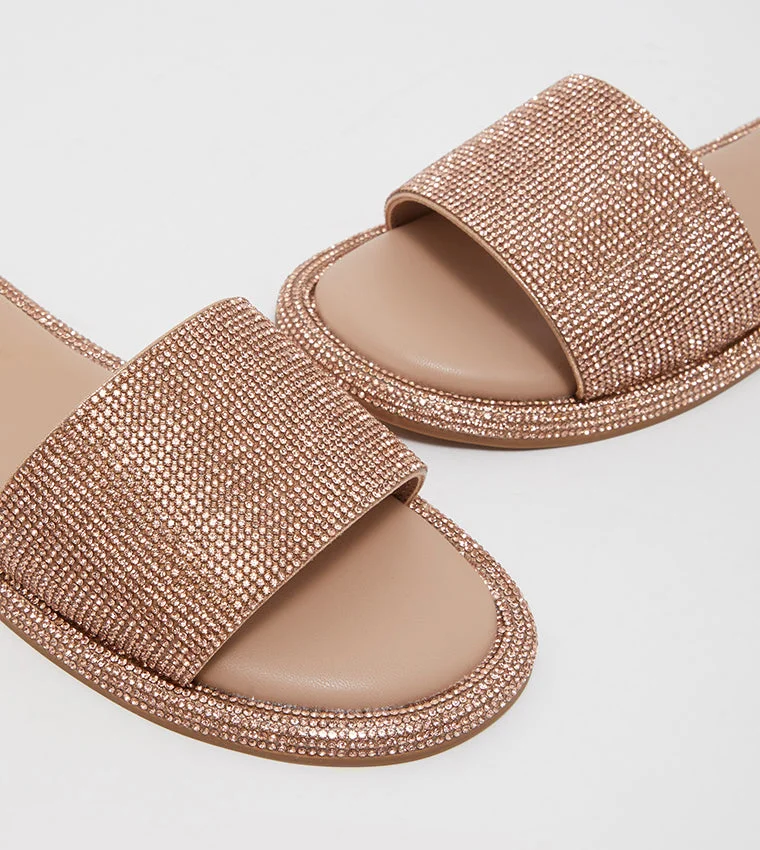 Steve Madden  Flat-Evening Rose Gold Women's Sandals for Women | Best Price UAE