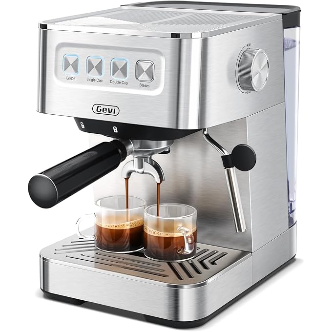 Gevi 20 Bar Espresso Machine, Programmable Coffee Maker with Milk Frother | Budget under$100; Removable Water Tank; Produce Good Crema; Include Necessary Accessories; Can Make Americanos; Easy to Clean - Image 1