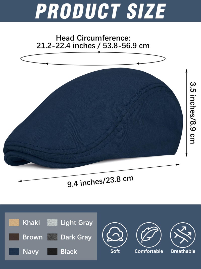 KUTTOR 6 Pieces Men's Newsboy Caps Gatsby Cabbie Driving Hunting Cap Newsboy Flat Cap Irish Hats Ivy Hat - Image 2