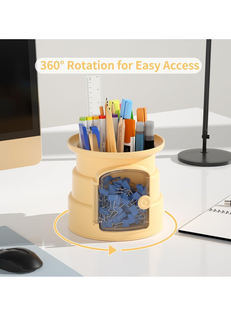 SYOSI 2 Pcs Pen Holder for Desk, 360 Degree Rotating Pencil Holder Makeup Brush Holder, Multifunctional Pen Organizer, Desk Caddy for School, Office, Home, Art Supply - Image 2