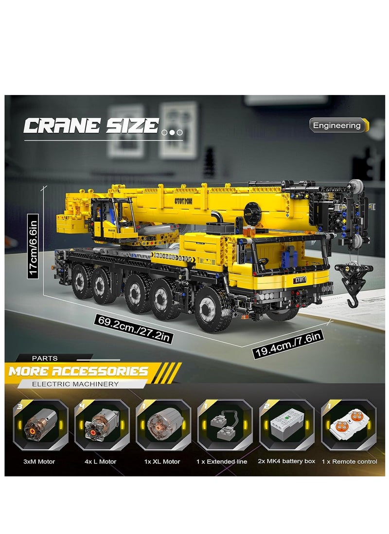 mould king 17073 Engineering Truck Construction Set, Remote Control LTM 1110 Crane Building Block (3218 Pieces), Assembly STEM Heavy-Duty Car Brick Toys with Motors for Adults and Kids 14+  - Image 4