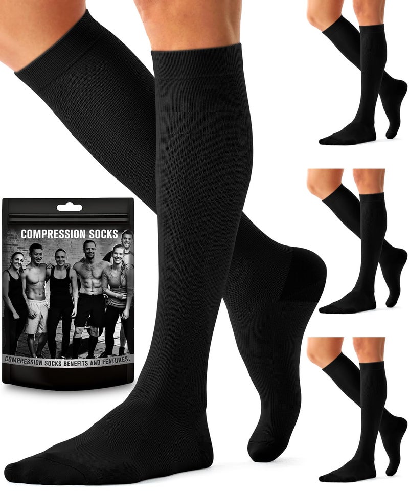 Bluemaple 4 Pairs Compression Socks for Women and Men-Circulation Best Support Socks for Running,Athletic,Cycling - Image 1
