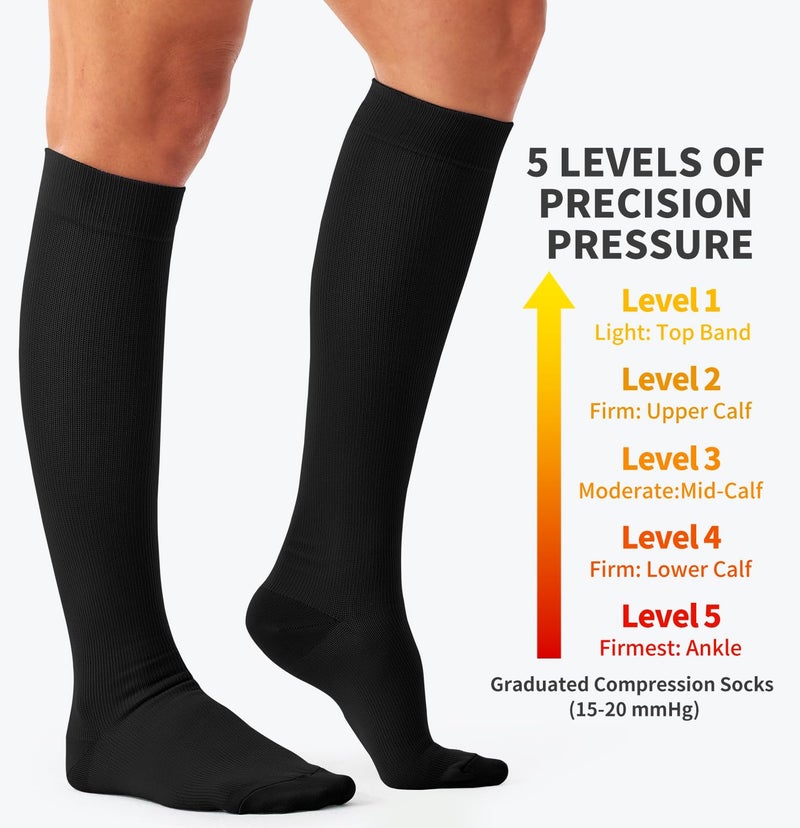 Bluemaple 4 Pairs Compression Socks for Women and Men-Circulation Best Support Socks for Running,Athletic,Cycling - Image 4