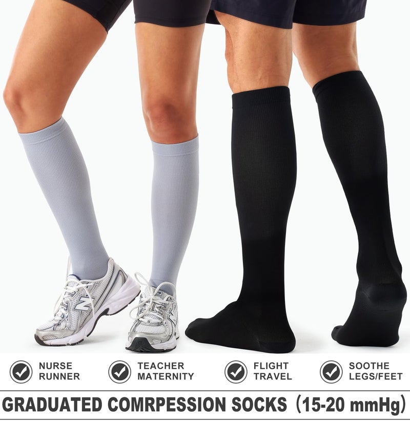 Bluemaple 4 Pairs Compression Socks for Women and Men-Circulation Best Support Socks for Running,Athletic,Cycling - Image 2