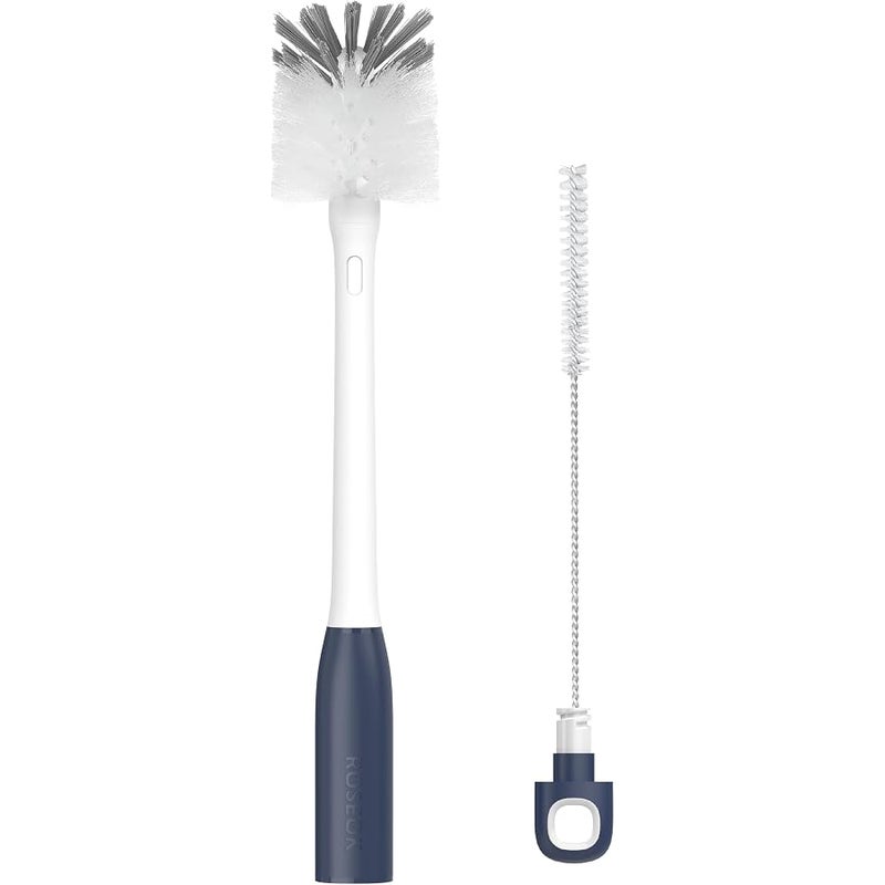 ROSEOK 2in1 Long Handle Bottle Brush with Straw Brush for Cleaning Glass, Sports Bottle, Coffee Mug,1 Pack - Image 1